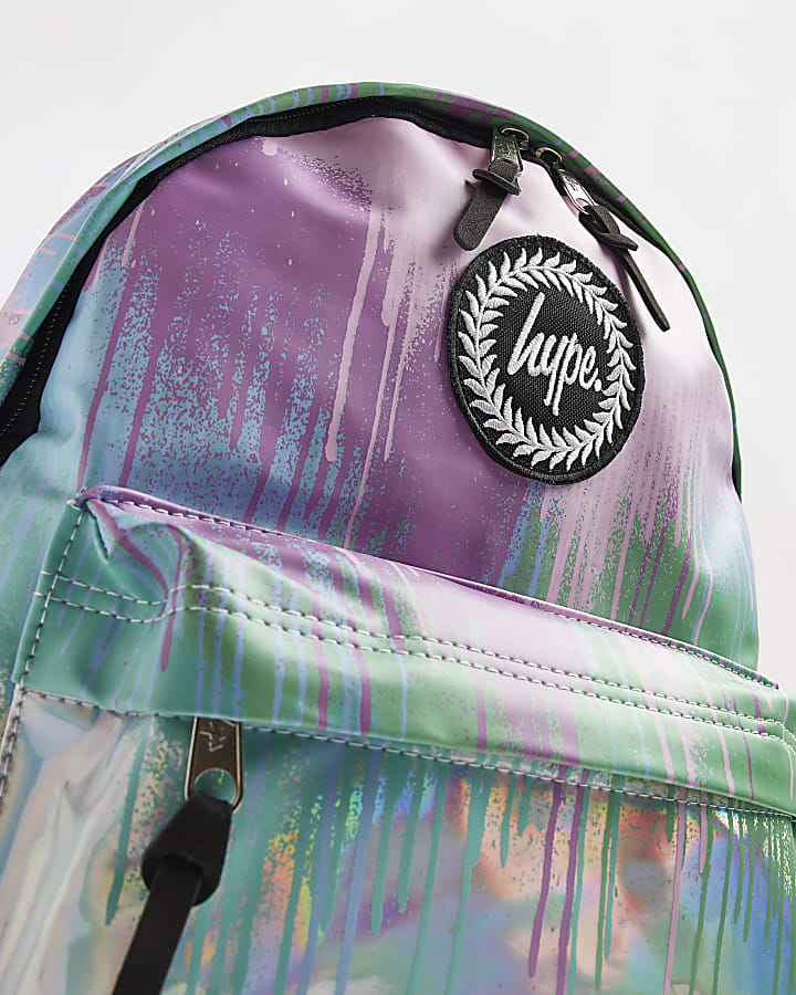 Girls Pink HYPE Drip HOLOGRAPHIC Backpack