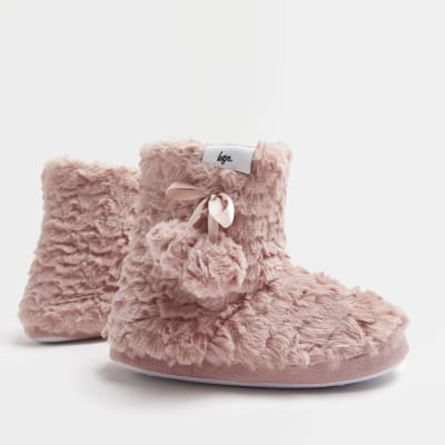 fluffy boot slippers womens