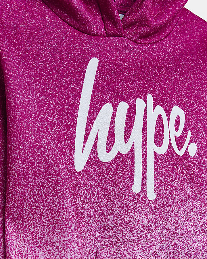 Girls pink HYPE ombre hoodie