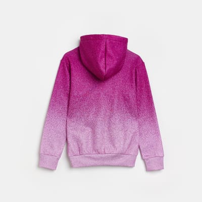 Girls pink HYPE ombre hoodie