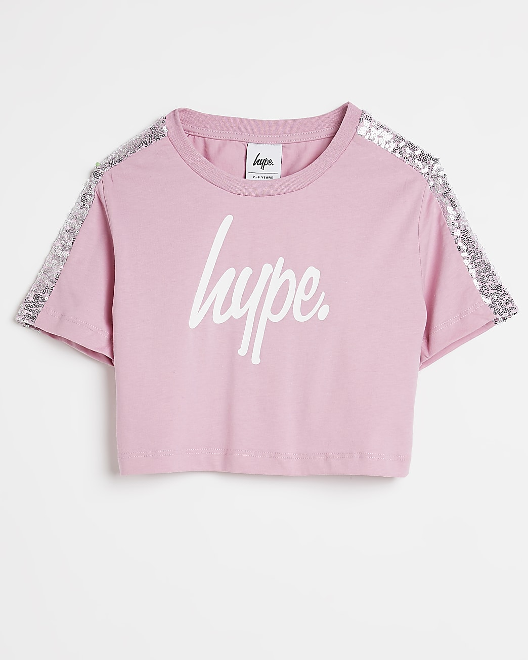 Girls pink Hype sequin t-shirt