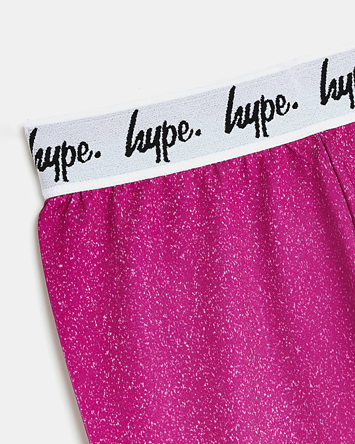 Girls pink HYPE speckled ombre leggings