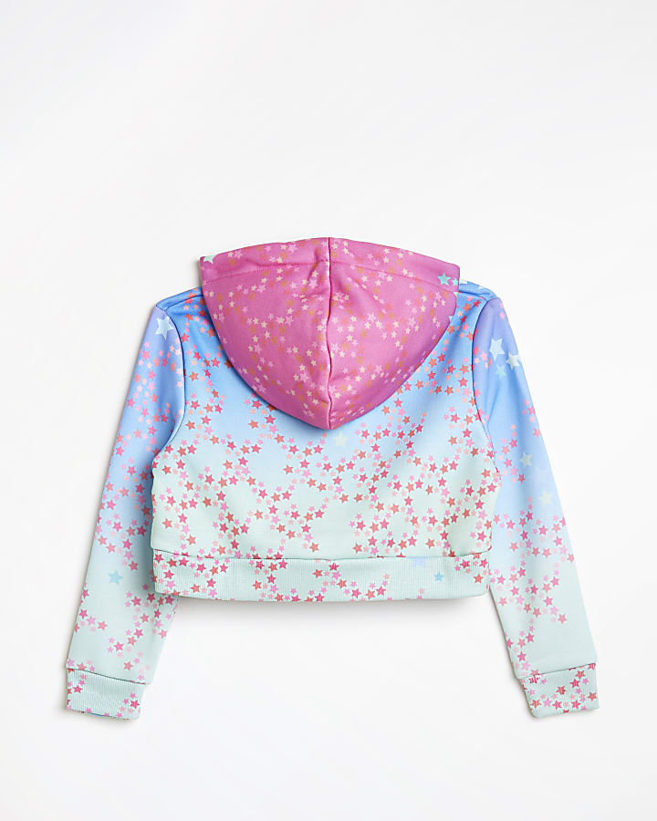 Girls pink HYPE star sparkle hoodie