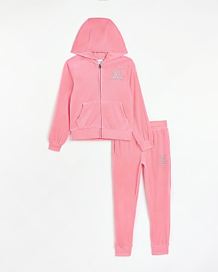 Girls pink Juicy Couture velour tracksuit