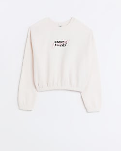 Girls Pink Kindness Graphic Sweatshirt