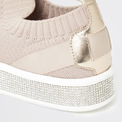 river island diamante trainers