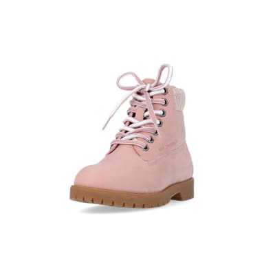 pink lace up boots