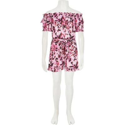 leopard print bardot playsuit