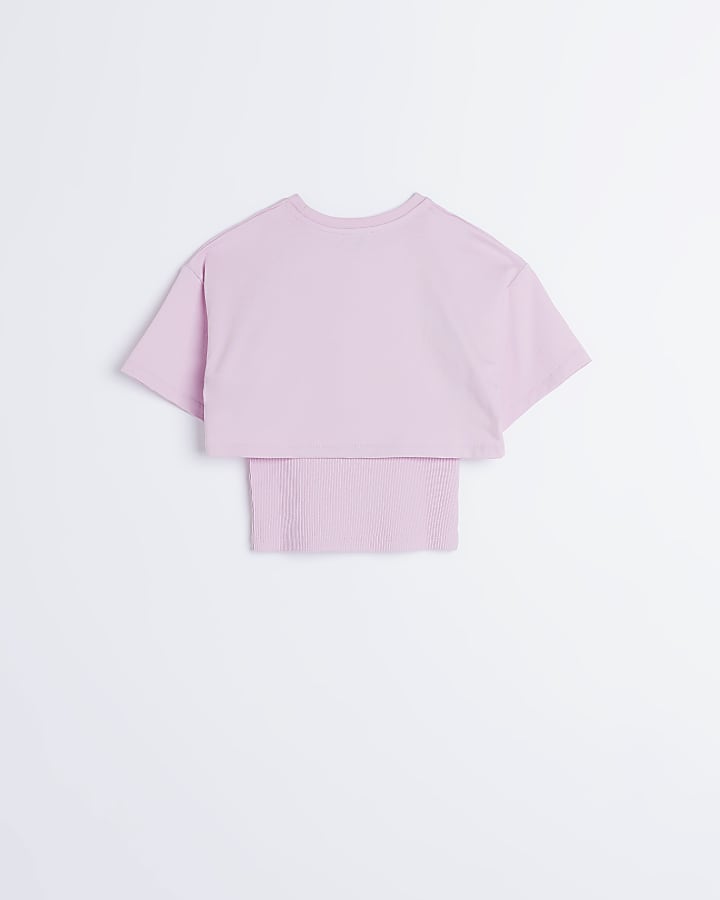 Girls Pink Logo 2 in 1 T-shirt