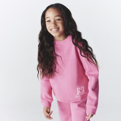 Girls pink long sleeve sweatshirt