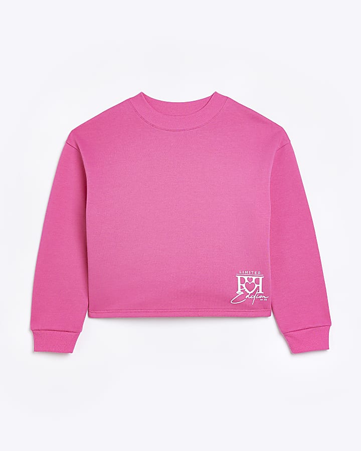 Girls pink long sleeve sweatshirt