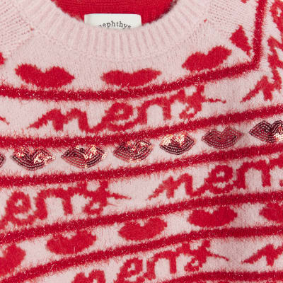 River Island Baby Girl Christmas Jumper Girls Pink Merry Christmas