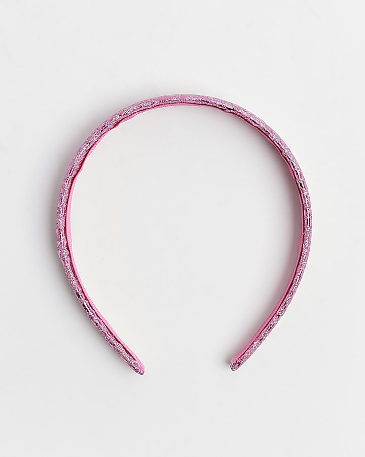 Girls Pink Metallic Glitter Animal Headband
