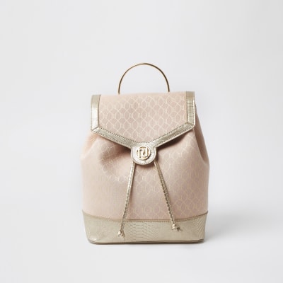 river island pink backpack