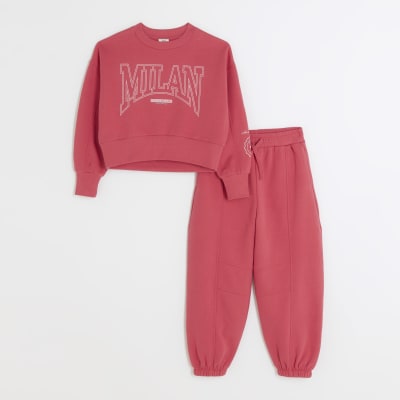 Buy River Island Girls Brooklyn Sweat Top and Joggers Set from the