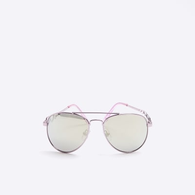 Light pink aviator on sale sunglasses