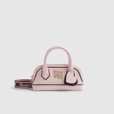 Girls Pink Monogram Crossbody Bag