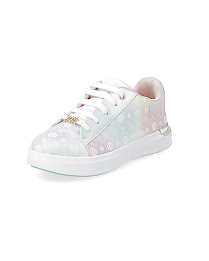 360 degree animation of product Girls pink ombre monogram plimsoles frame-0
