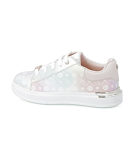360 degree animation of product Girls pink ombre monogram plimsoles frame-4