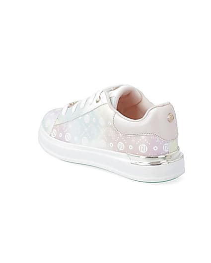360 degree animation of product Girls pink ombre monogram plimsoles frame-6