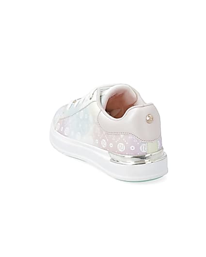 360 degree animation of product Girls pink ombre monogram plimsoles frame-7