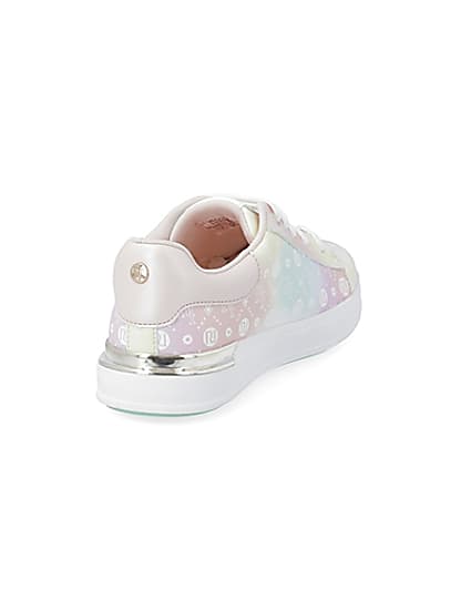 360 degree animation of product Girls pink ombre monogram plimsoles frame-11