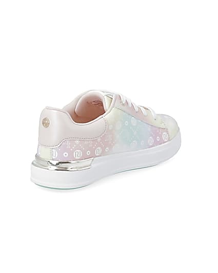 360 degree animation of product Girls pink ombre monogram plimsoles frame-12
