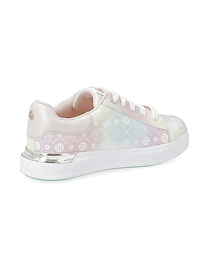 360 degree animation of product Girls pink ombre monogram plimsoles frame-13