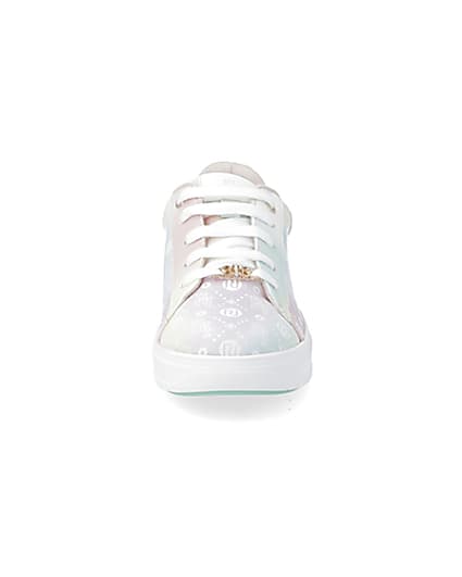 360 degree animation of product Girls pink ombre monogram plimsoles frame-21