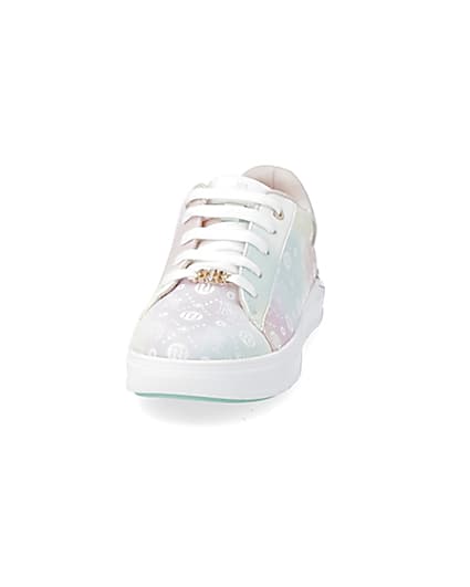 360 degree animation of product Girls pink ombre monogram plimsoles frame-22