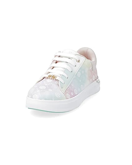 360 degree animation of product Girls pink ombre monogram plimsoles frame-23