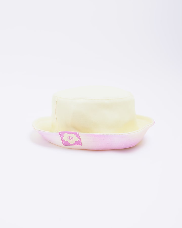 Girls pink ombre reversible bucket hat
