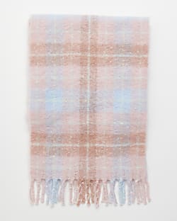 Girls pink Oversized Check Scarf