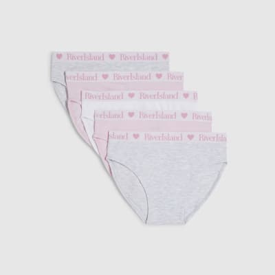 Girls Pink Pack Of 5 Briefs