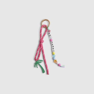 Girls Pink Palm Tree Cluster Bag Charms