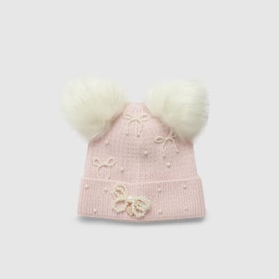 AIBEARTY Kinder-Baskenmütze Mit Perlen – Warmer French Beret Für Mädchen