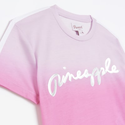 Girls Pink Pineapple Ombre Cami T-shirt