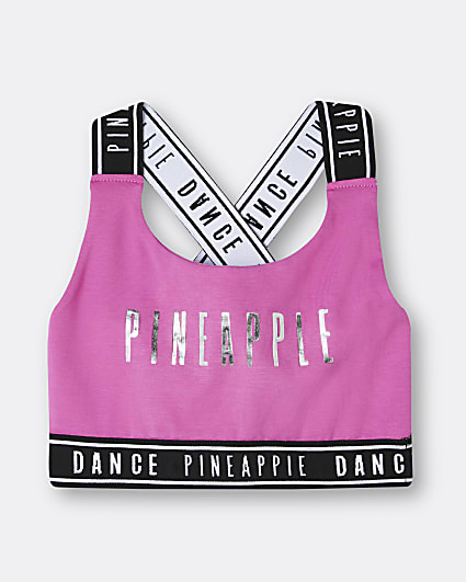 Girls pink Pineapple print crop top