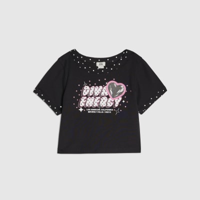 Girls Pink Polka Dot Diva Energy T-Shirt