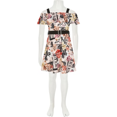 bardot belted dress