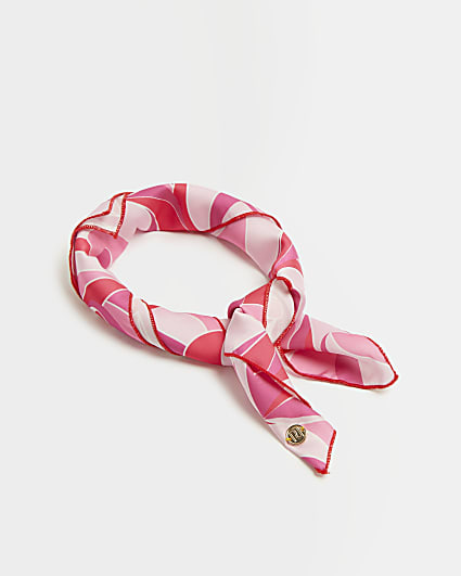 Girls pink printed head bandana