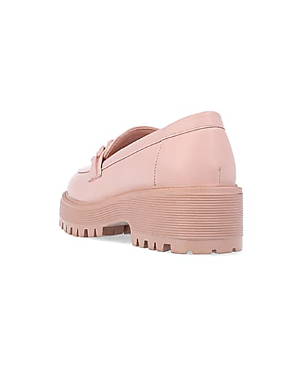 360 degree animation of product Girls Pink PU Chain Loafers frame-7
