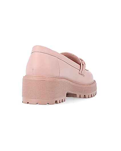 360 degree animation of product Girls Pink PU Chain Loafers frame-11
