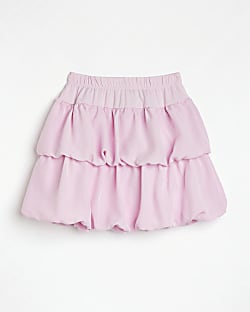 Girls pink puff ball skirt