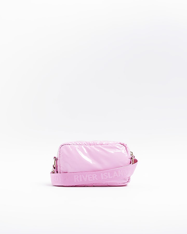 Girls Pink Puffed Nylon cross body BAG