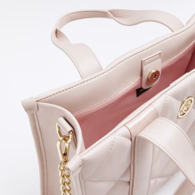 River island pink quilted bag sale