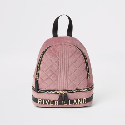 pink quilted backpack