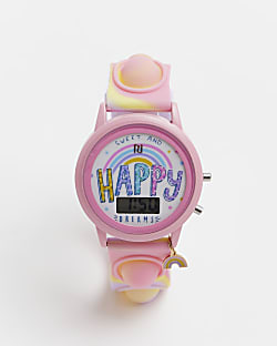 Girls Pink Rainbow Fidget Popper Watch