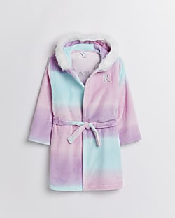 Girls pink RI  rainbow 'Dreamer' robe