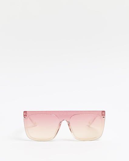 Girls pink RI branded ombre visor sunglasses